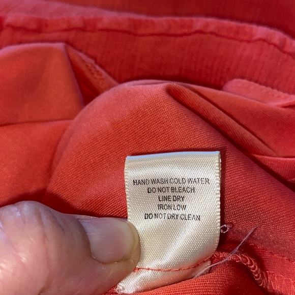 Double Zero coral embroidered lace bell sleeve Boho western linen shift dress - Picture 7 of 7